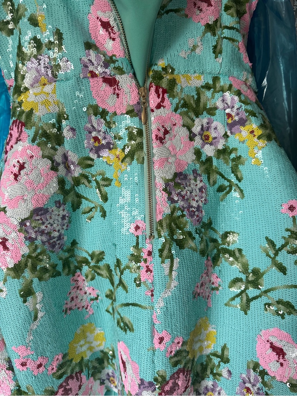 Elliatt Mint Floral Knit Maxi Dress - Picture 3 of 8